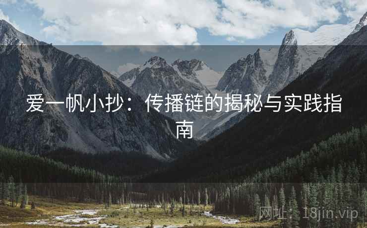 爱一帆小抄：传播链的揭秘与实践指南