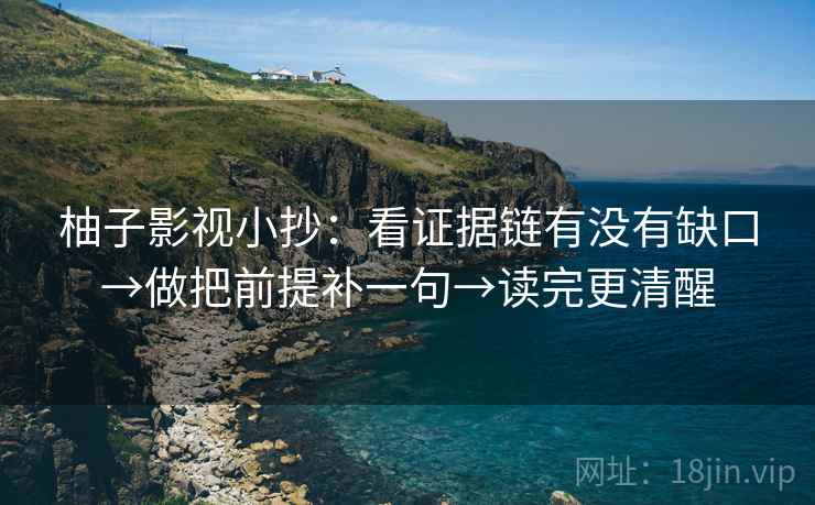 柚子影视小抄:看证据链有没有缺口→做把前提补一句→读完更清醒